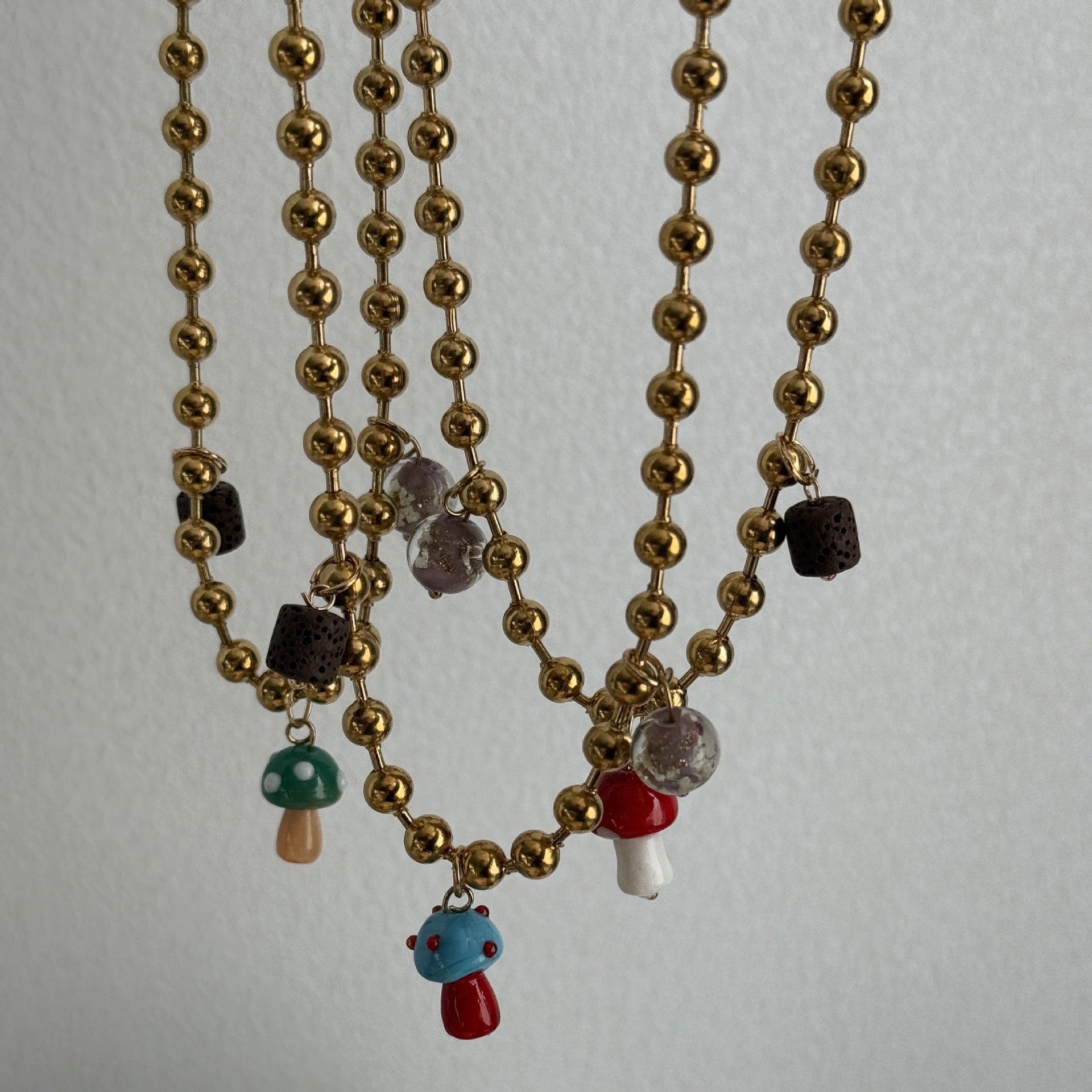 18g Weight glass Pendant Material Pendant Necklace Classification Titanium Steel Chain Material ball chain Chain Type 1 Piece Quantity Holiday, Daily, Selfie Occasion Titanium Steel Material Mushroom Pattern Women's Gender Plating Design Casual, Elegant, Lady Style Wholesale Jewelry Casual Elegant Lady Mushroom Titanium Steel Plating Pendant Necklace Ball Chain 无