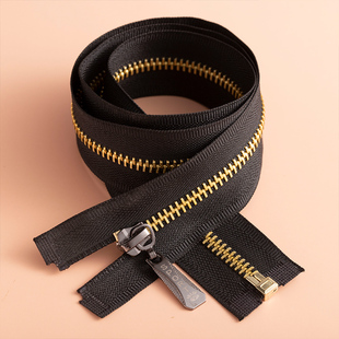 No.5 Metal Copper Zipper Jacket Clothes Down Jacket Long Open Tail Black Zipper Strip Bag Zipper Head Accessories