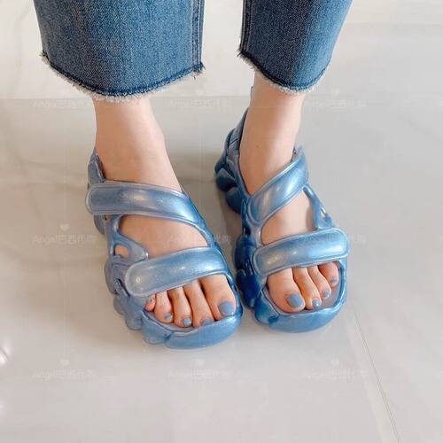 Melissa women's shoes 2024 new Melissa summer sandals open-toe hollow Roman platform thick-soled beach shoes