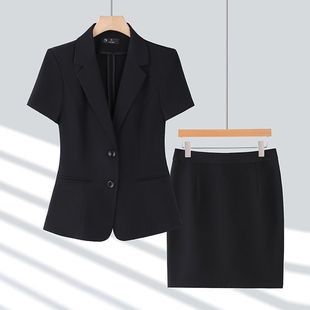 Suit Professional Suit Women's Short-Sleeved Summer Fashion Hotel Work Clothes Front Desk Elegant Thin Manager Formal Wear Classy