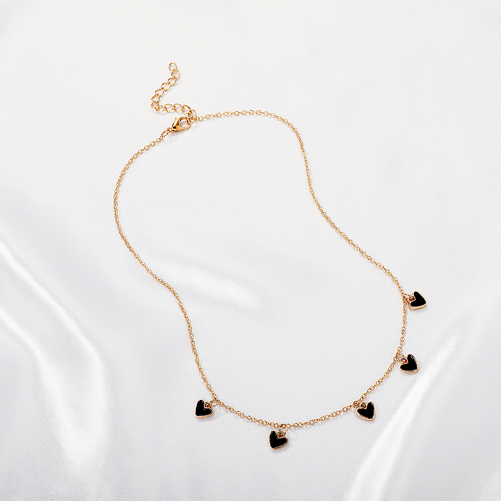 Heart Pattern Simple Heart Tassel Pendant Alloy Necklace Wholesale Nihaojewelry