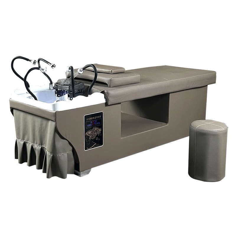 Fábrica de múltiples cabezales de circulación de agua tratamiento de la cabeza champú cama peluquería salón de belleza tailandés cama de madera maciza