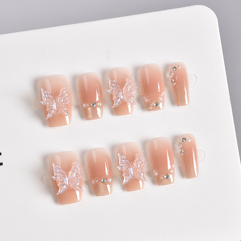 Uñas, uñas, uñas, uñas de mariposa, productos terminados, pegatinas de uñas desmontables al por mayor, parches de uñas, estilos de uñas desmontables