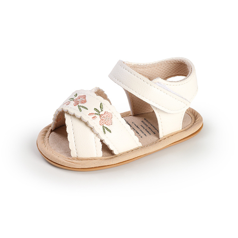Sandalias de Primeros Pasos para Bebé 6-12 Meses de Cuero PU Transpirables y Antideslizantes para Verano