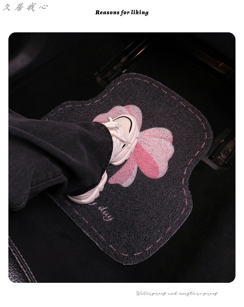 Car Floor Mat for the Driver's Seat, Cute New Style, Wear-Resistant, Dirt-Proof, Waterproof, Easy to Clean, Single Piece, Women's Car Interior Mat