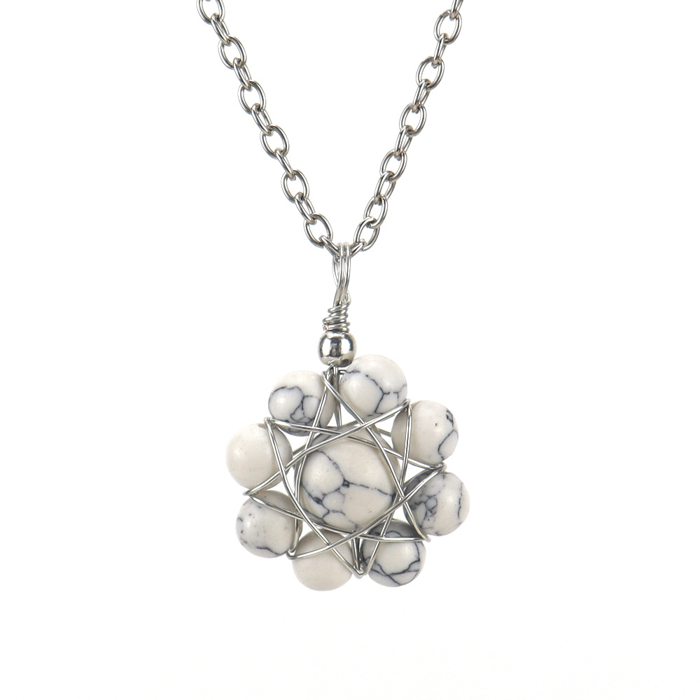 Simple Style Flower Crystal Handmade Pendant Necklace 1 Piece