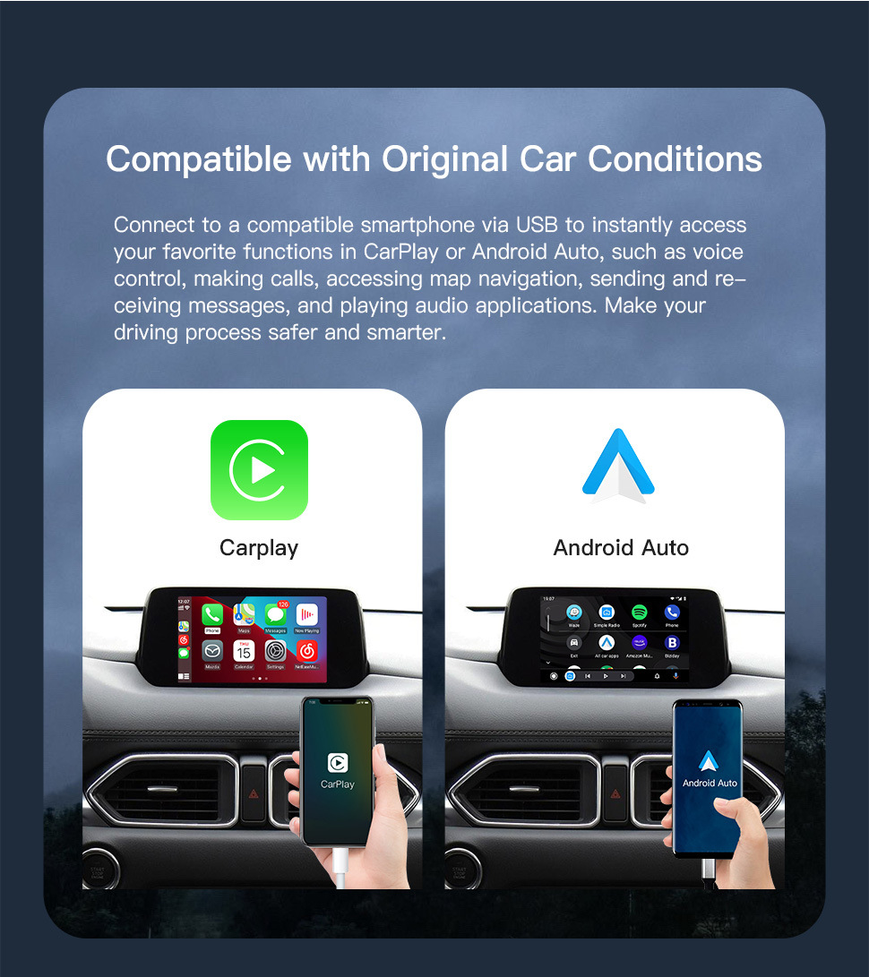 Type-c wireless carplay and wireless Android auto module for Mazda USB adapter