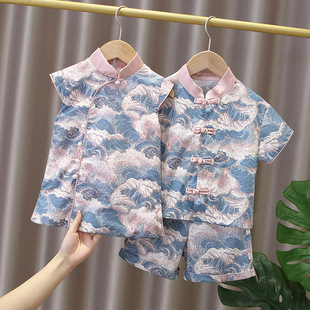 Boys and Girls Summer Hanfu suit Baby One-Year-Old Dress Children's Chinese Style Tang Suit Brother and Sister's Suit Performance Clothes