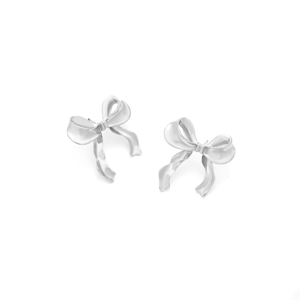 1 Pair Elegant Bow Knot Plating Zinc Alloy Ear Studs display picture 7