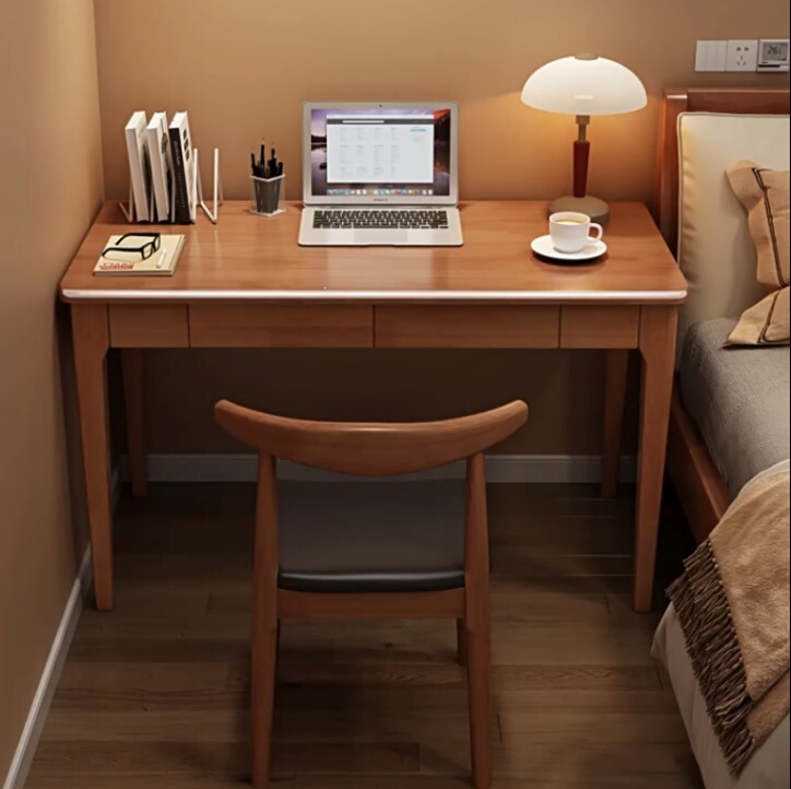 Solid wood desk for home use, small-sized computer desk, width 50/60cm, bedroom office desk, simple student study desk Solid wood desk for home use, small-sized computer desk, width 50/60cm, bedroom office desk, simple student study desk