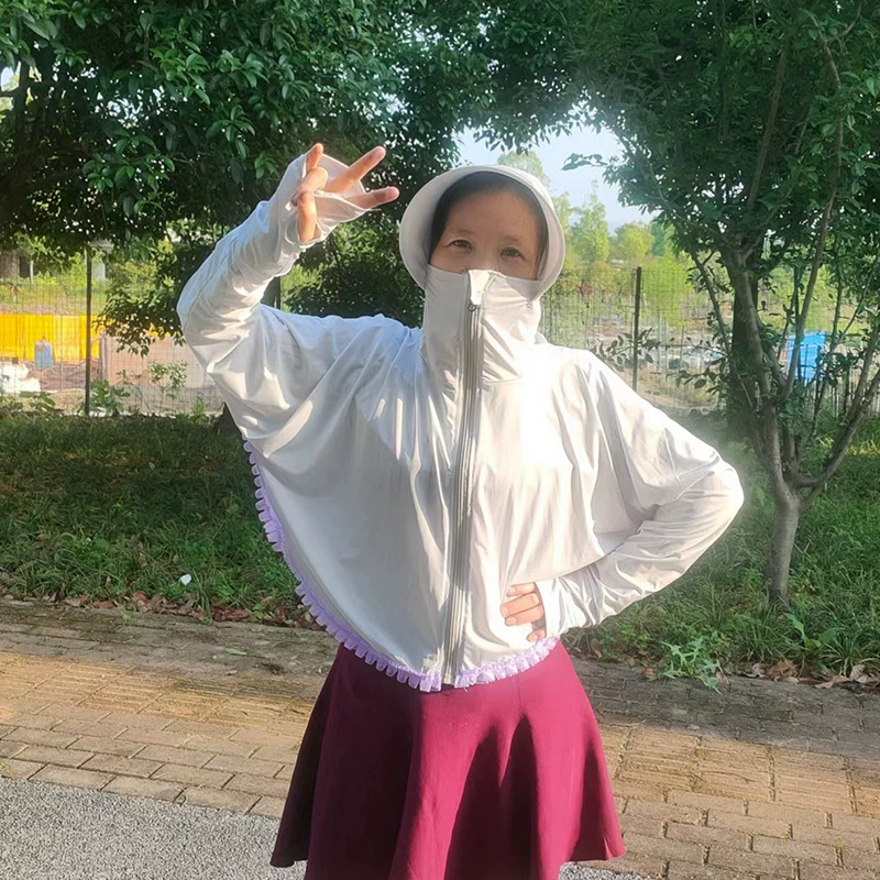 Уличная Повседневная шляпа на молнии с большими полями, ледяная шелковая Солнцезащитная одежда, женская летняя дышащая Свободная куртка с длинными рукавами, Солнцезащитная одежда