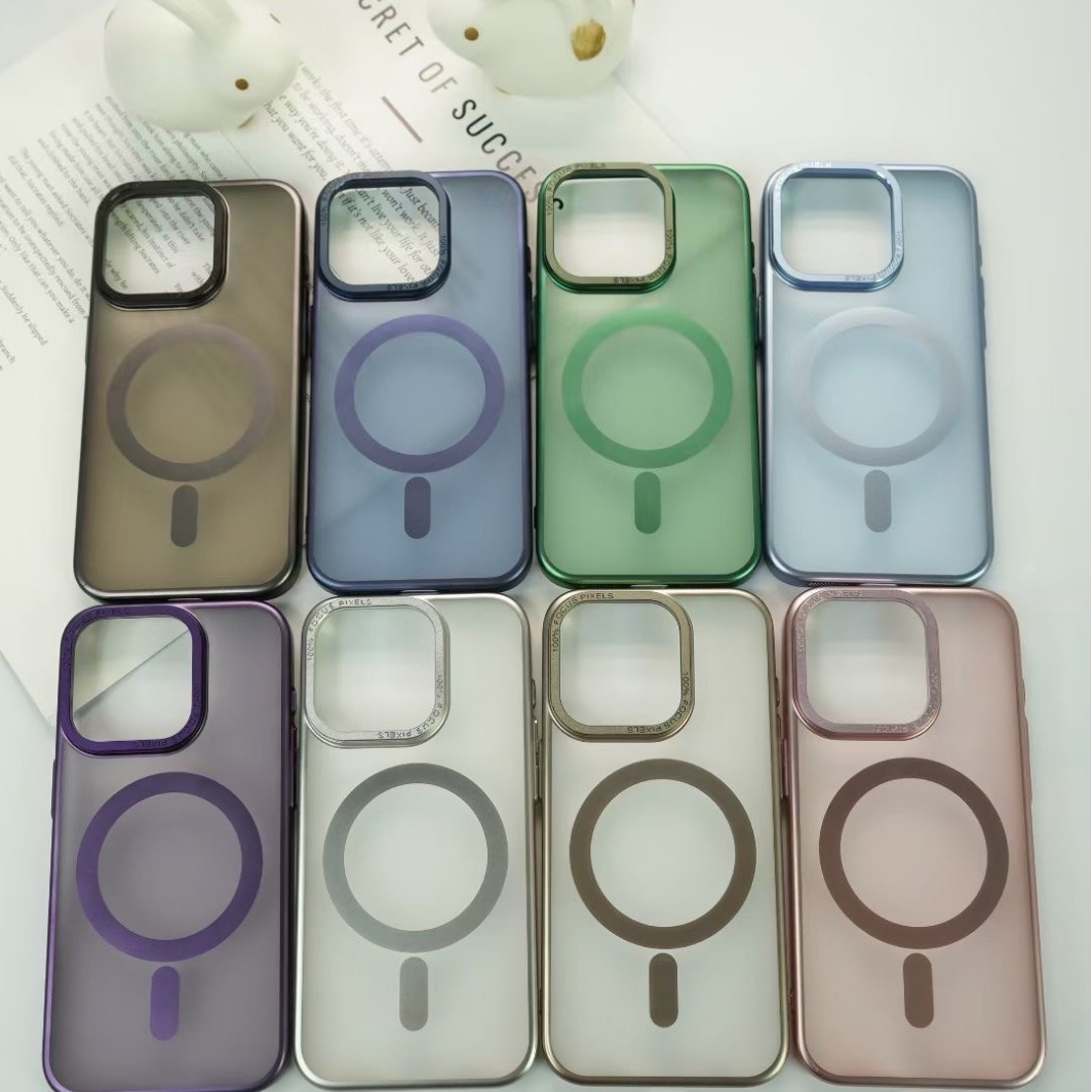 Applicable iPhone15Pro magnetic mobile phone shell metal lens skin feeling U1 protective cover for Apple 14Pro