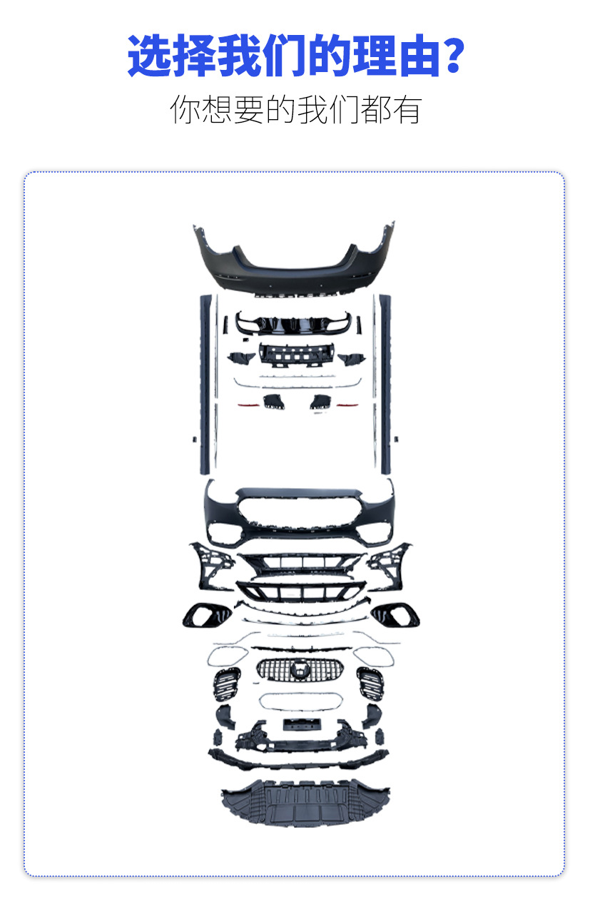 Suitable for 21-23 Mercedes-Benz New S-Class W223 Modified S63 Amg Large Surround S63 Front Bumper, Middle Net, Rear Lip and Tail Throat