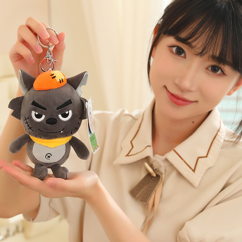 Auténtico lobo gris muñeca juguete de peluche colgantes cabra y lobo gris muñeca almohada regalo de cumpleaños para niños