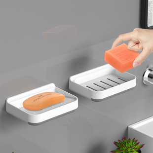 Soap Box Wall-Mounted Drain Rack Household Creative Punch-Free Bathroom Storage Toilet Suction Cup Soap Box