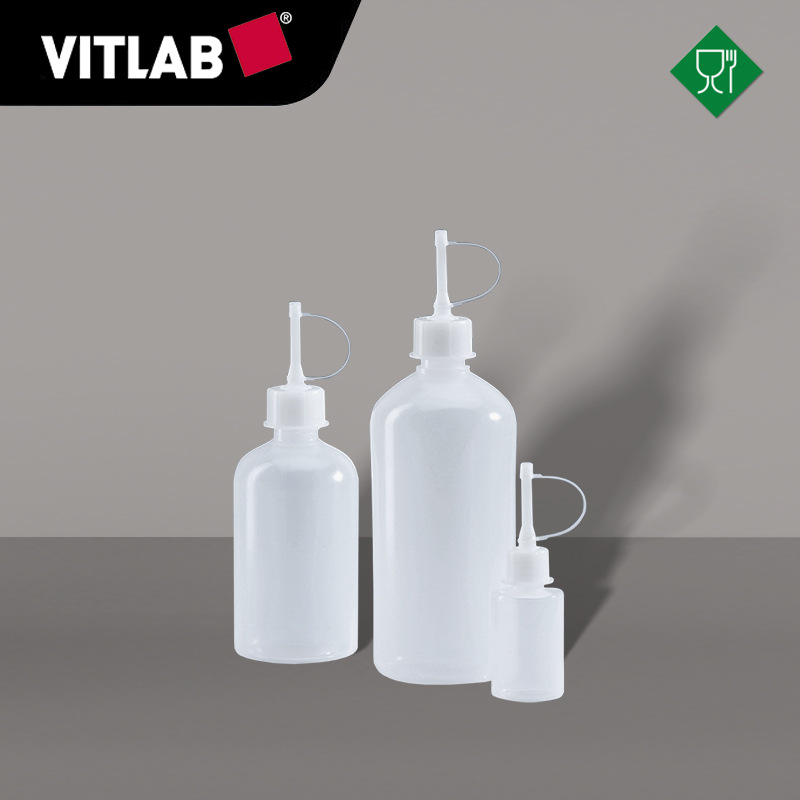 德国VITLAB滴瓶窄口瓶PE-LD材质带有PE-HD材质滴管螺帽实验室滴瓶