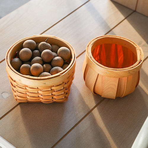 Dormitory key storage box desktop remote control basket woven literary dry fruit snack basket small fruit plate