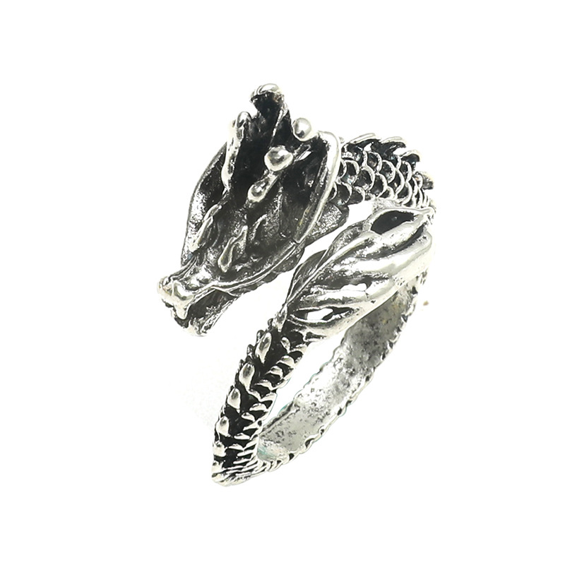 Retro Domineering Dragon Alloy Ring display picture 4