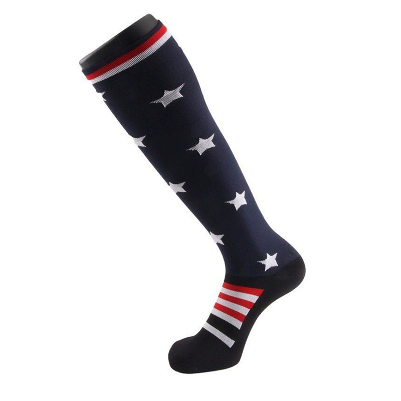 Compression Running Socks, Unisex Jacquard Knee-High Socks, Multiple Patterns, S/M & L/XL