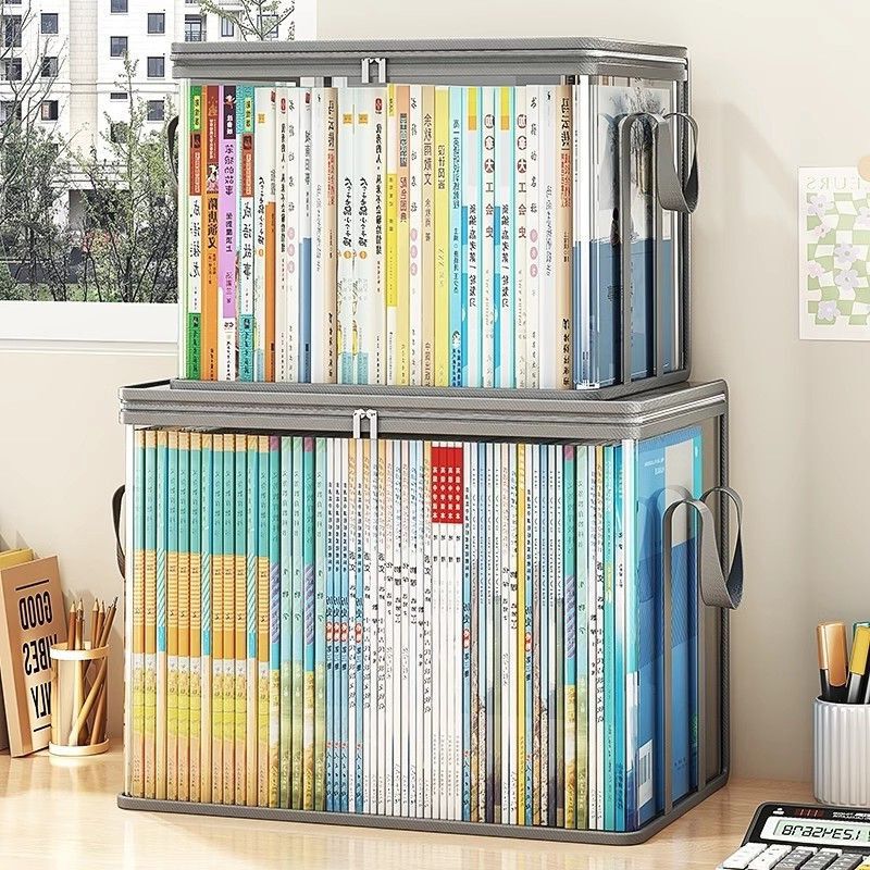 Transparent Book Storage Bag Student Book Box Book Storage Box Foldableing Book Artifact Old Book Dustproof Organizing Bag