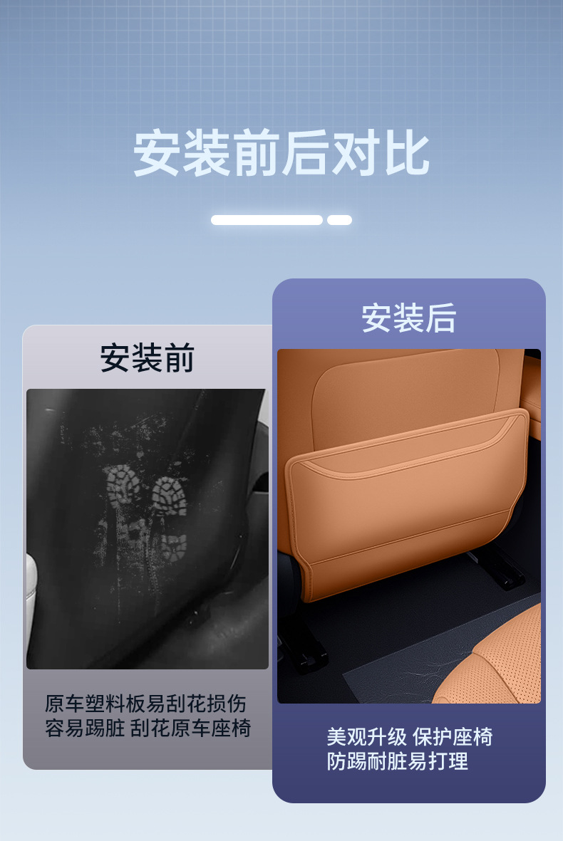 Suitable for Geely Xingyao 6 Rear Seat Anti-Kick Pad, Seat Backrest, Car Interior Modification Accessories, Complete Set of Accessories