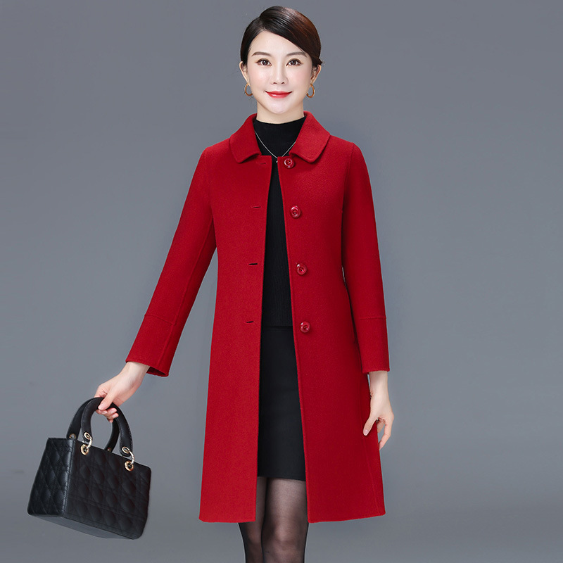 Double-sided Wool Coat Women's 3040-year-old 5060 Western-style Long Woolen Coat Autumn and Winter New Wool Coat for Women Double-sided Wool Coat Women's 3040-year-old 5060 Western-style Long Woolen Coat Autumn and Winter New Wool Coat for Women