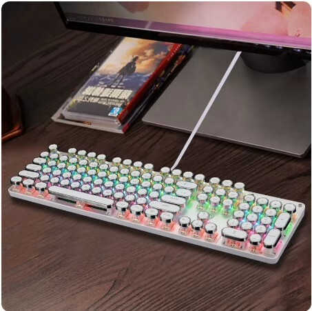 8404 メタルパネル緑軸メカニカルゲームチキンコンピュータ USB 有線キーボード卸売|undefined