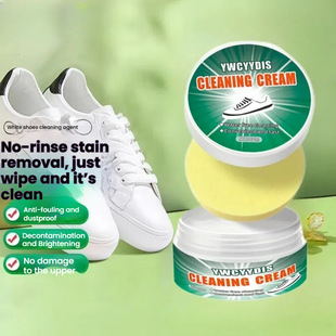 Ywcyydis White Shoe Cleaning Cream Cleans Shoe Stains and Dust, Is Gentle and Does Not Damage Shoes, No-Wash Cleaning Cream