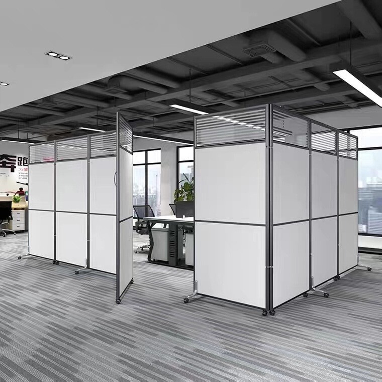 Office folding partition wall, movable factory workshop partition, simple push-pull office screen