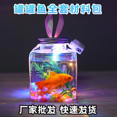 DIY泡泡魚材料包氧氣水瓶子擺件夜市擺攤發光閃光罐罐魚兒童玩具