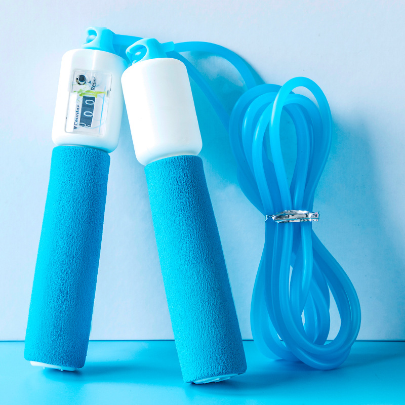 Contando la longitud de la cuerda de saltar ajustable estudiante examen deportivo competencia entrenamiento saltar la cuerda mango de esponja examen de entrada de la escuela secundaria superior saltar la cuerda