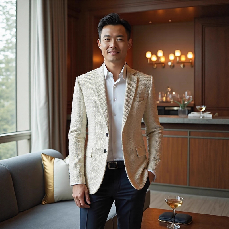 2026 Men's Suit Jacket Solid Color Casual Fashionable Social Outfit Professional Commuting Classic Versatile Top Suit