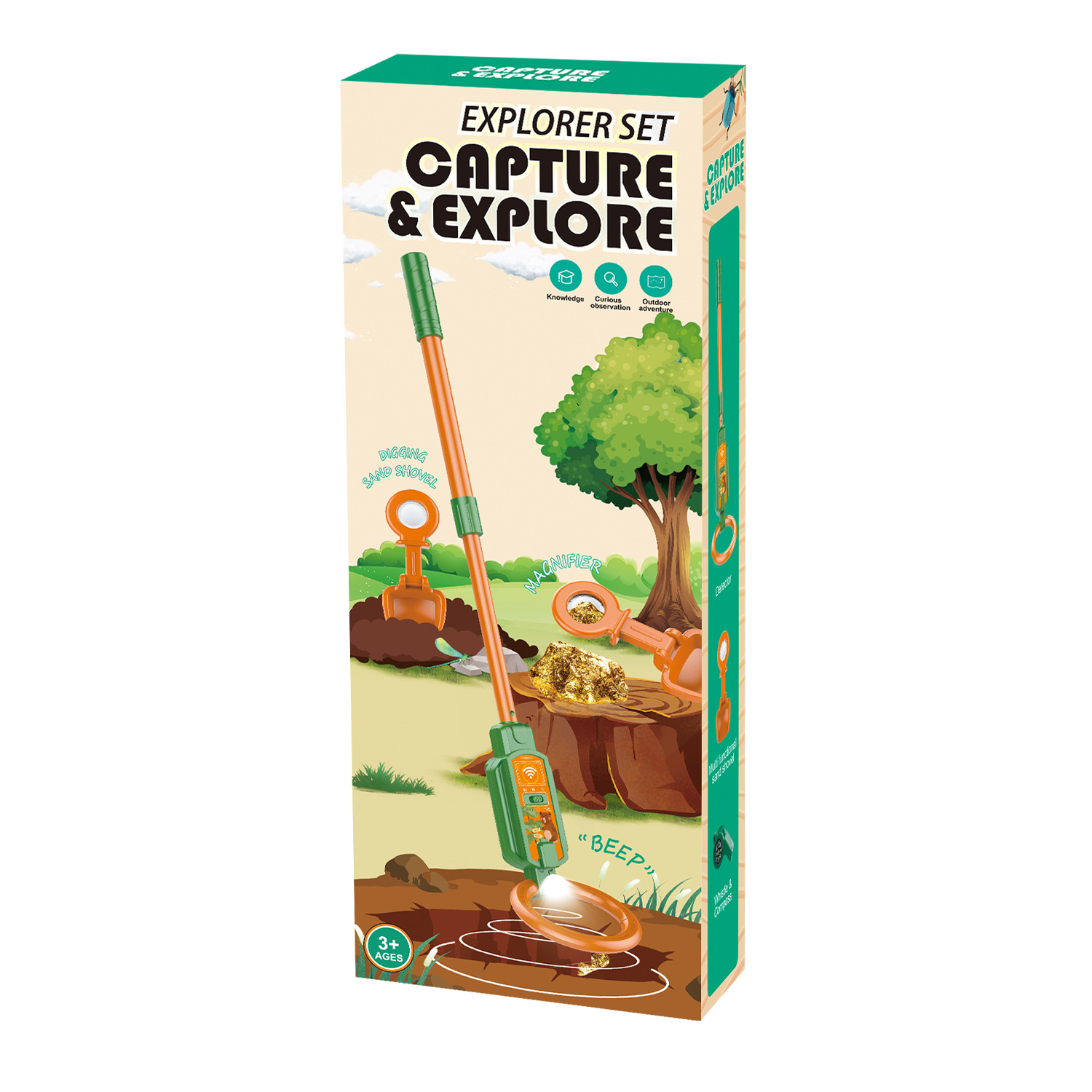 Instrumento de detección de camping transfronterizo juguetes para niños robot observación herramienta de exploración conjunto de regalos de ciencia y educación