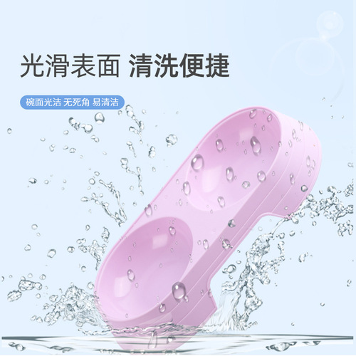 INS macaron color oval pet double bowl pet food bowl small simple style cat bowl dog bowl manufacturer wholesale
