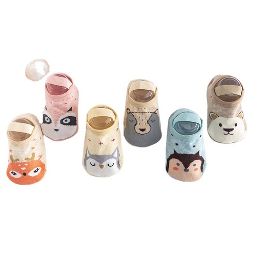 2025 Pure Cotton Spring and Summer Baby Learning to Walk Socks with Cartoon Shoes, Glue Anti-Slip Infant Band Floor Socks