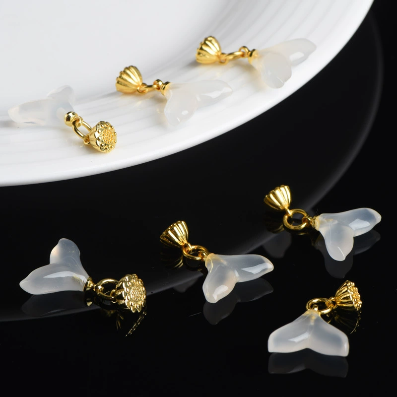 Beibeifu натуральный лед белый агат личи замороженный рыбий хвост DIY браслет завод оптом