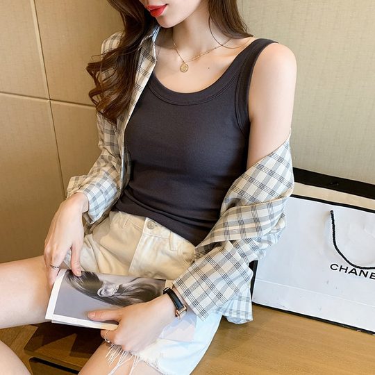 All-Match Anti-Lose Sleeveless Thin Inner Base Camisole Women's Summer Stretch Slim-Fit Slimming Korean Style Outer Wear