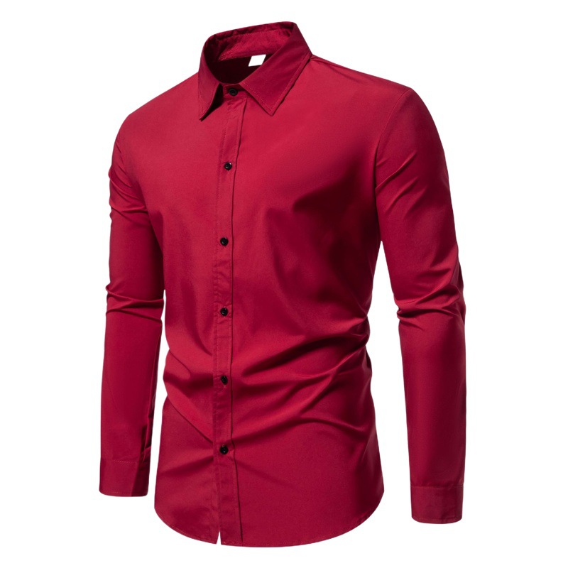 2024 primavera nuevos hombres camisa casual hombres eBay AliExpress color sólido hombres más tamaño camisa de manga larga hombres