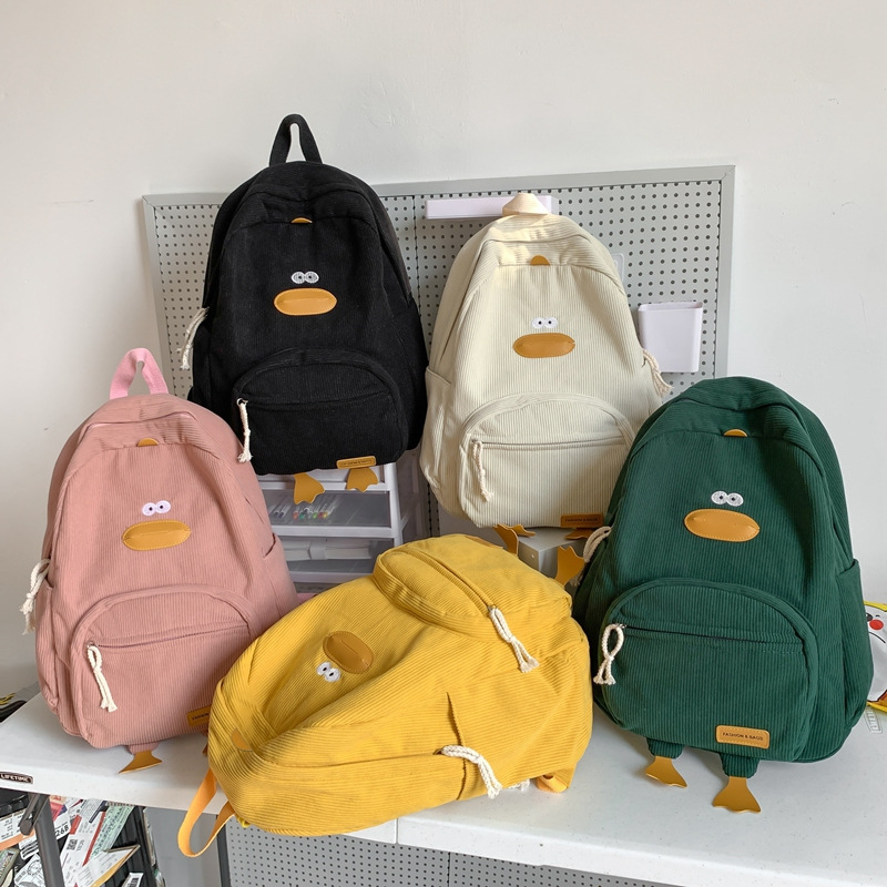 Schoolbag 여성 ins 일본식 한국어 버전 귀여운 오리 배낭 중학생 대용량 여행 배낭 귀여운