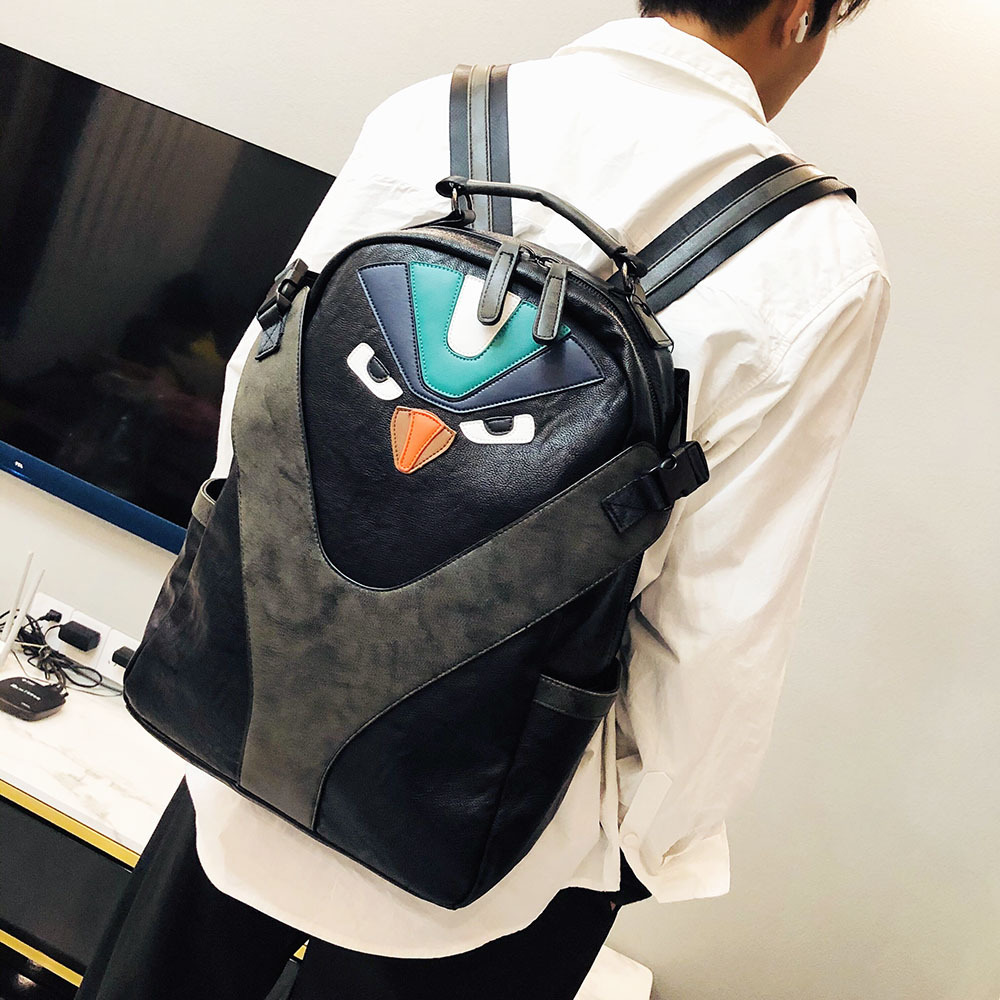 Zaino alla moda, zaino scolastico di grande capacità con motivo Angry Birds, borsa per computer con personalità adatta a tutti, per uomini e donne, 14 pollici, nero_voghion.com