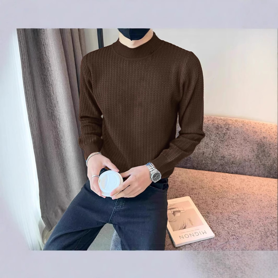 Demi-season solid color base Japanese trend knitted sweater for…