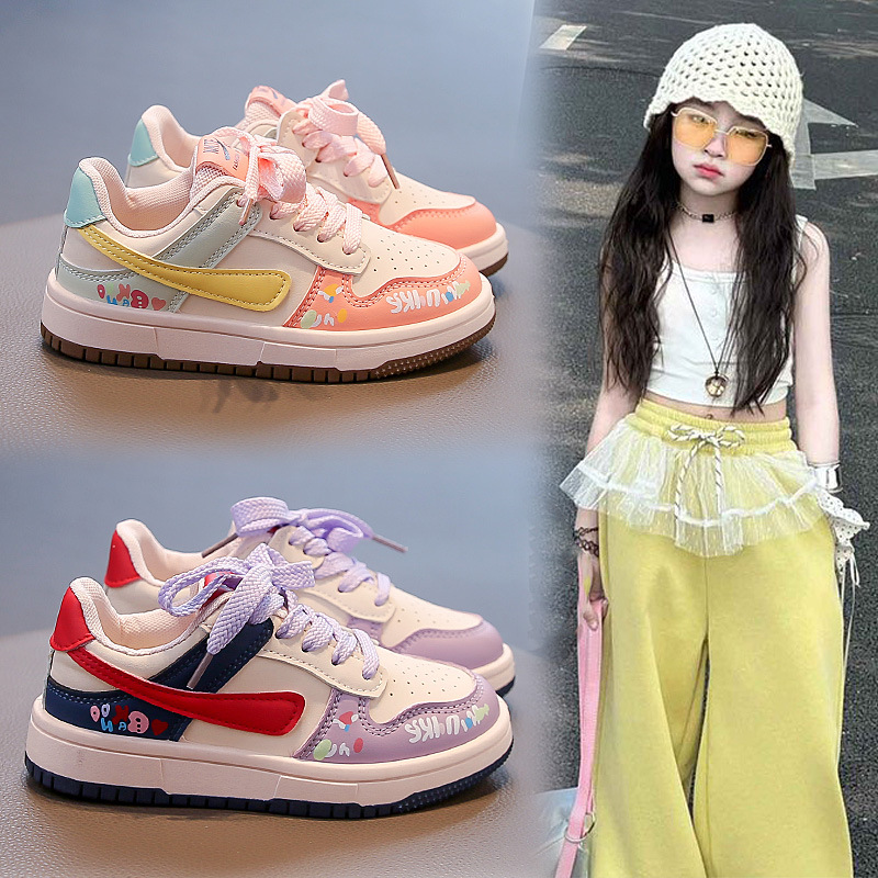 Modische Kinder-Sneaker für Mädchen – Weiche Slipper mit Klettverschluss (wasserabweisend, rutschfest, rosa/lila, Größen 26–37)_voghion.com