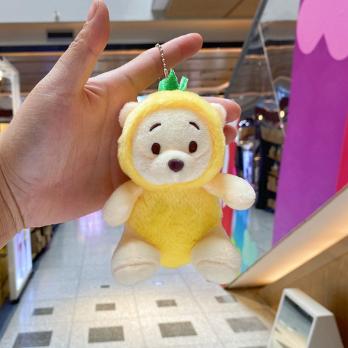 Winnie the Pooh Pineapple Bear Plush Toy Keychain Ornament Premium Smartphone Doll