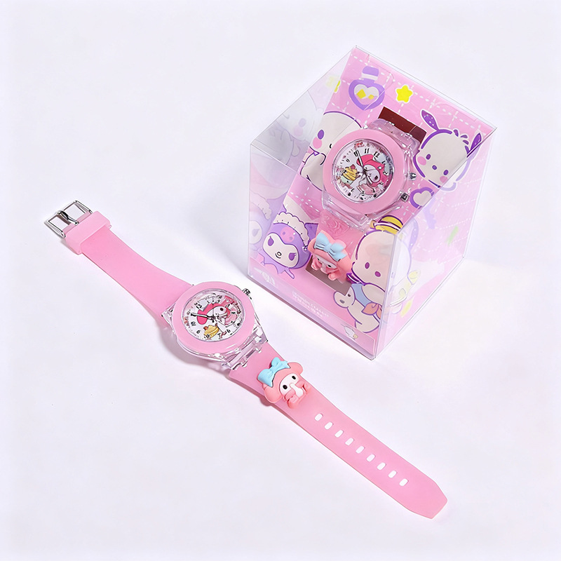 Luminous Sanrio Cartoon Cute Children's Watch Kuromi Pudding Dog Children's Women's Small Gift Gift