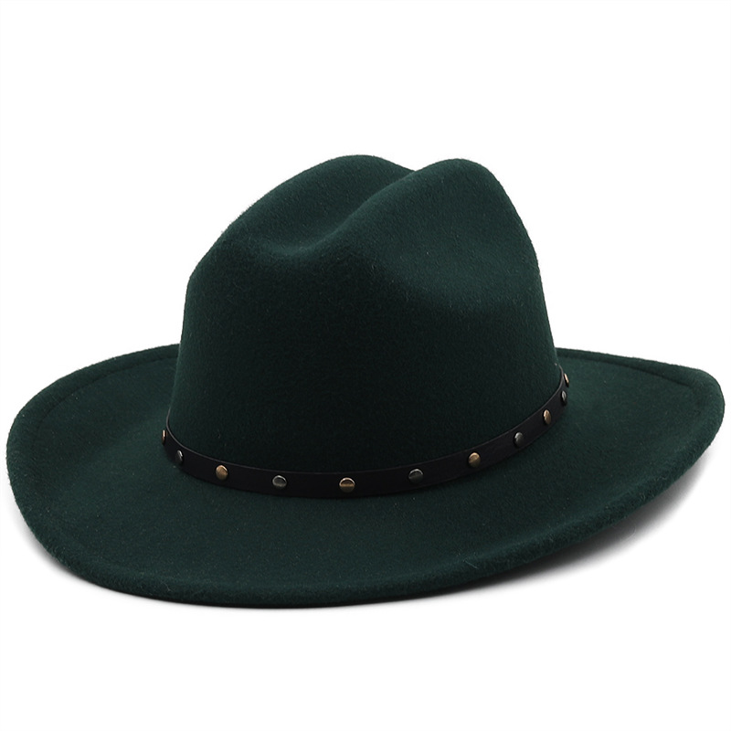 Belt accessories cowboy hats fall and winter woolen jazz hats outdoor knight hatspicture3
