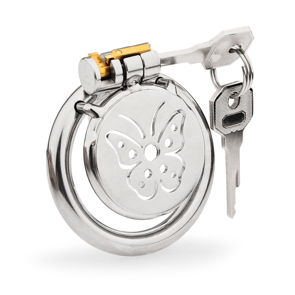 Men’s Stainless Steel Birdcage Chastity Cage with Lock, Manual Restraint Device — detail image 10
