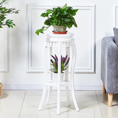 Plastic antique-style solid wood multi-layer flower stand, space-saving indoor pothos fish tank flower pot rack, balcony floor-standing