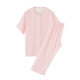 MUJI Japanese-style Pure Cotton Double-layer Yarn Pajamas Women's Pure Cotton Short-sleeved Home Clothes Outer-Wearing Capri Pants Summer