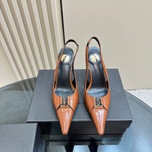 黑色包头凉鞋高跟鞋女2025新款春秋细跟尖头性感轻熟法式气质单鞋