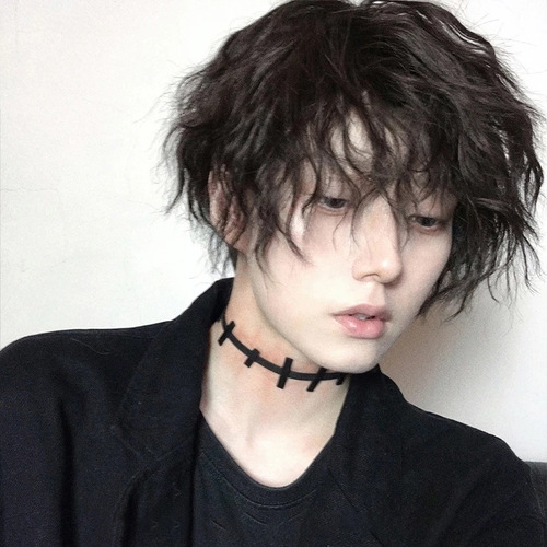 Men's wig with short curly hair, tin foil perm, afro, European and American fashion, handsome short hair, chemical fiber headgear, AliExpress men's hair
